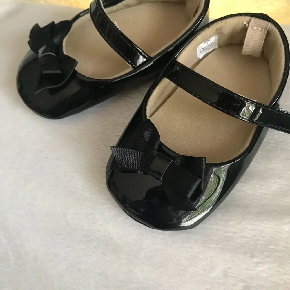Adorable Black Bow Baby Girl Slipper shoes